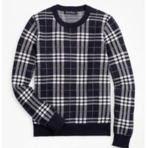 Brooks Brothers Boys Cotton Plaid Sweatshirt- Large Preloved